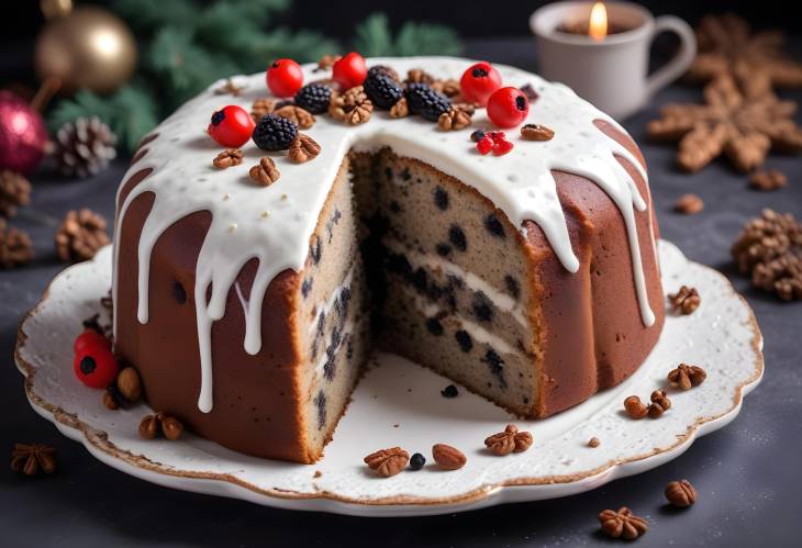 Traditional Polish Poppy Seed Cake A Christmas Eve Favourite with Icing and Raisins