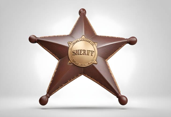 Traditional Sheriff Star Badge Isolated on White Background