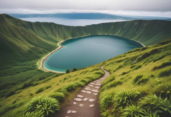 Tranquil Mountain Hike with Lakeside Views in Ponta Delgada, Azores