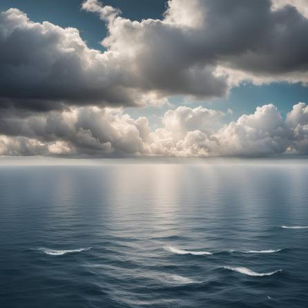 Tranquil Ocean Vista with Calm Weather and Soft Cloud Patterns