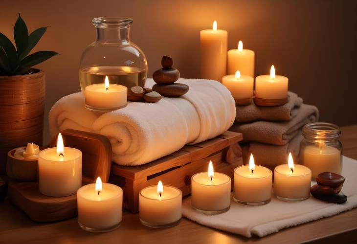 Tranquil Spa with Soft Towels and Aromatic Oils