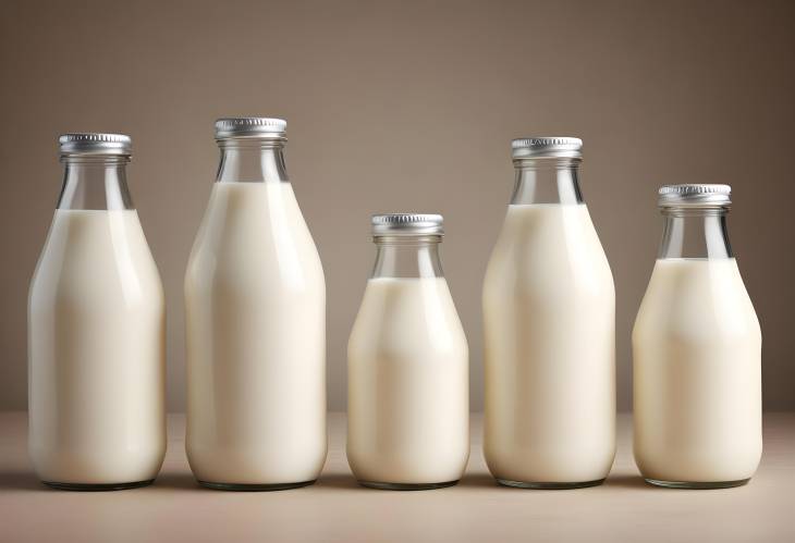 Transformation of Isolated Milk Bottles From Antique Glass to Sleek Plastic Containers