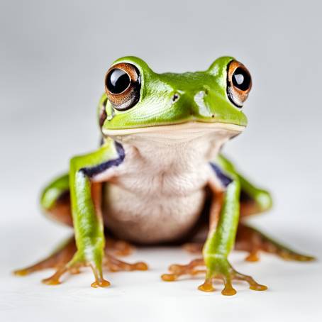 Tree Frog Isolated on White Background Close Up of Amphibian Species