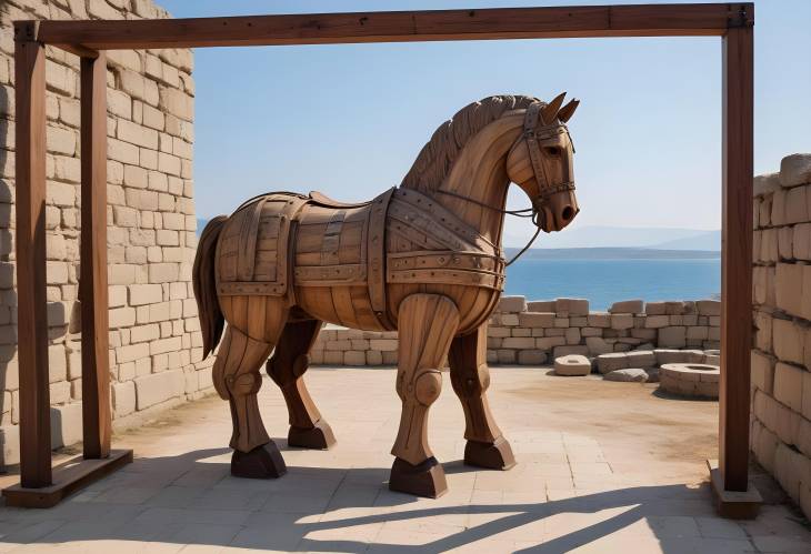 Trojan Horse Replica in Canakkale Famous Wooden Landmark from the Troy Film