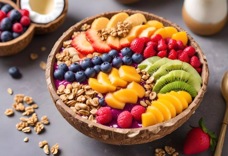 Tropical Acai Bowl with Fruit and Granola