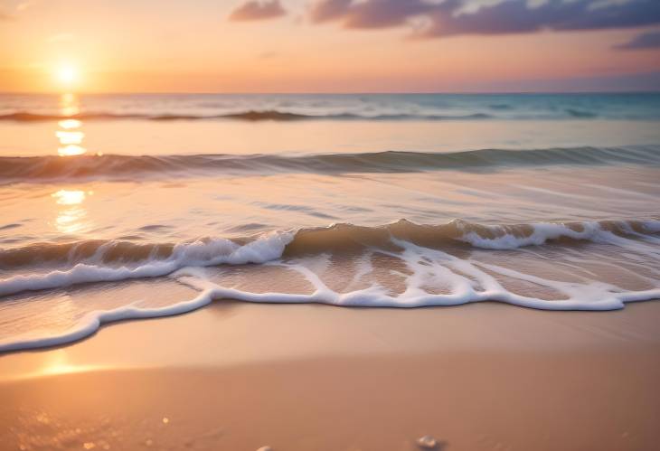 Tropical Beach at Sunset with Blurred Horizon