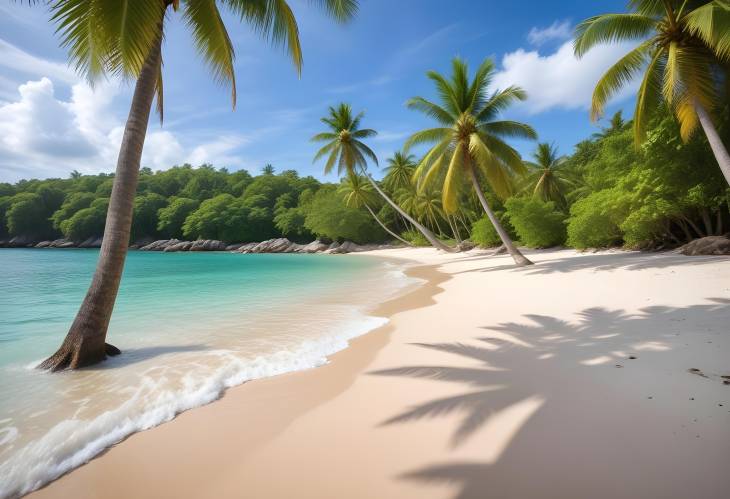 Tropical Beach Bliss Coconut Palms and Crystal Clear Sea on a Paradise Island