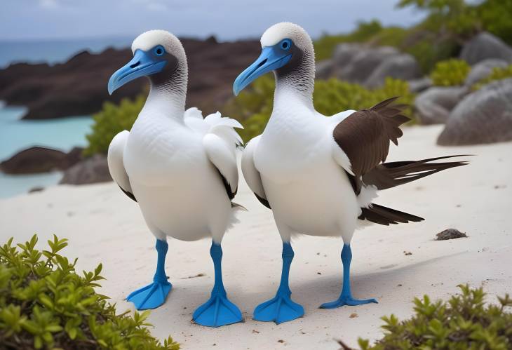 Tropical Island Booby Comical Blue Footed Bird with Unique Courtship Dances