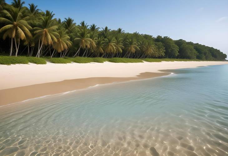 Tropical Serenity Empty Beach with Pristine Sand and Crystal Clear Waters