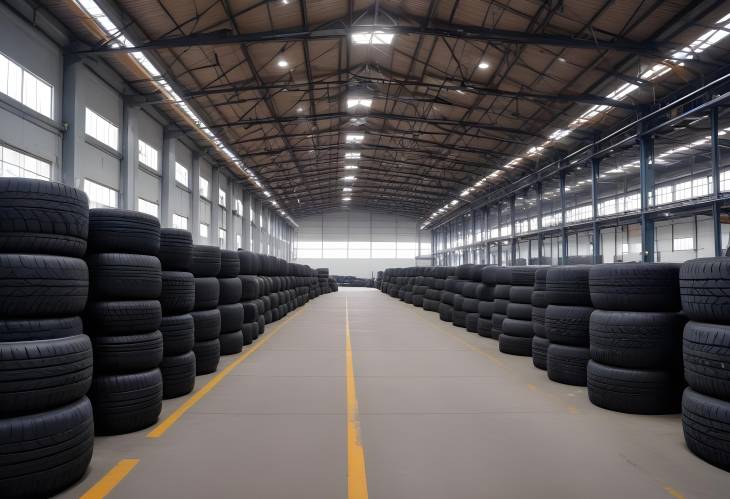 Truck Tire Warehouse Management Crucial for Automotive Service in Industrial Production