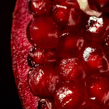 True Photo of Pomegranate Seeds Isolated on White with Macro Clipping Path and Full Focus