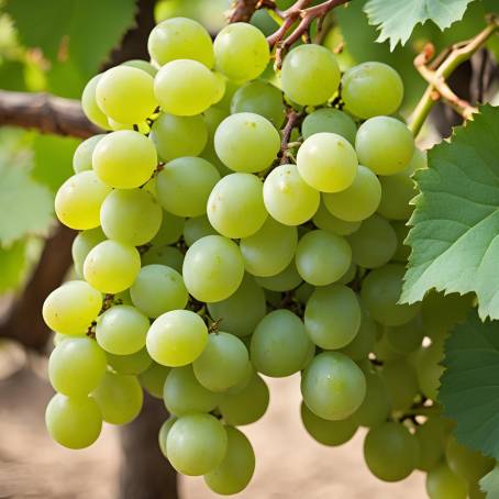 Turpan Green Grapes with Vine Leaves Fresh and Famous Fruits from Xinjiang, China