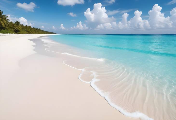 Turquoise Ocean and White Sand Beach Maldives Paradise