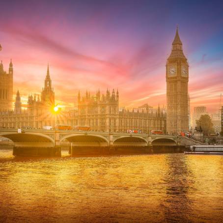 Twilight Splendor Big Ben and Westminster Palace by the Thames