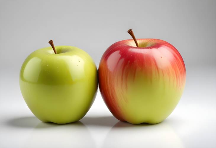 Two Apples Isolated on Clean White Background Ideal for Healthy Food Images and Fresh Produce Photo