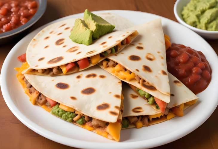 Ultimate Quesadillas Grilled Tortillas with Melted Cheese, Meat, Beans, and Veggies