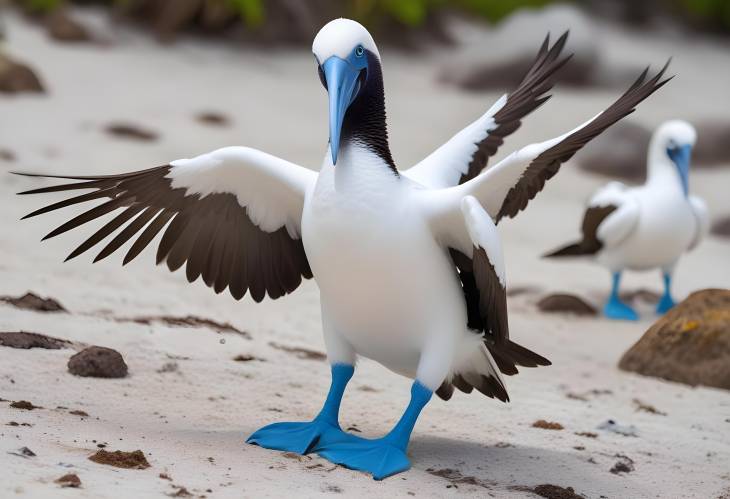 Unique Courtship Dance of the Blue Footed Booby Comical Bird on Tropical Islands