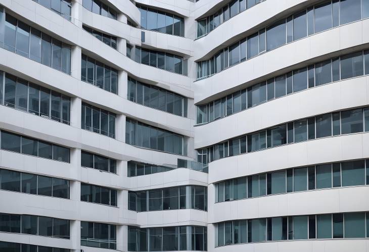 Urban Office Building with Modern Reflective Glass Windows and City Views