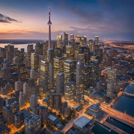 Urban Toronto Skyline and Ontario Cityscape