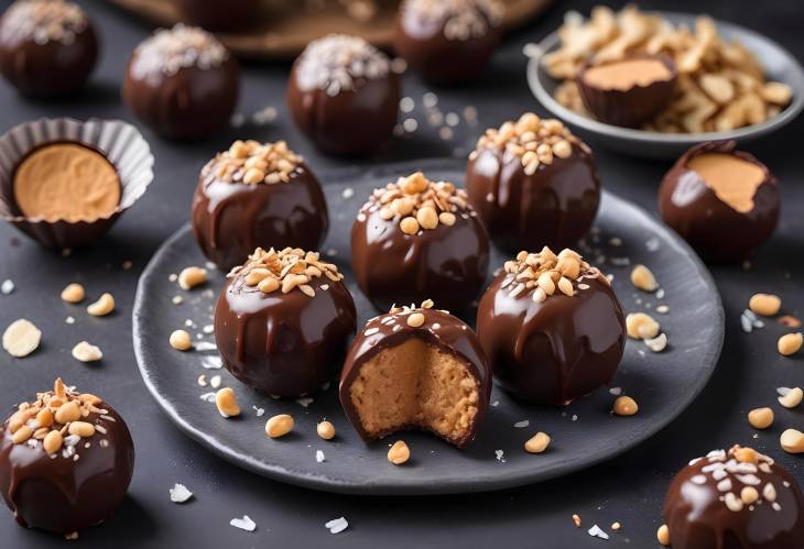 Vegan Energy Balls  Chickpea and Peanut Butter with Chocolate and Coconut Chips, Healthy Snacks