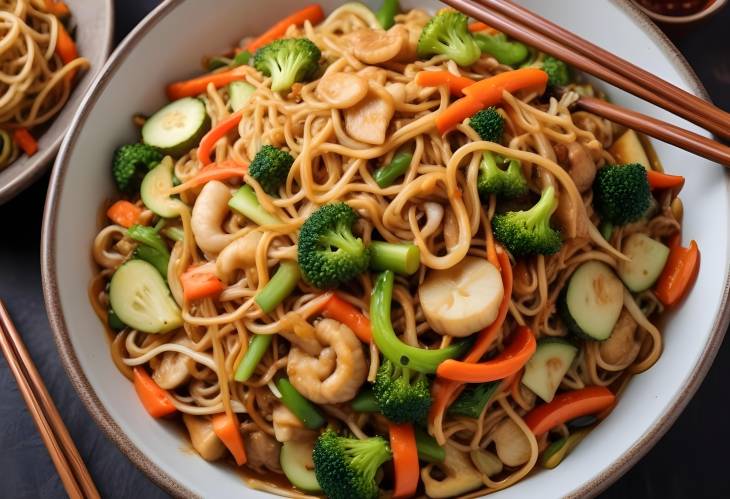 Vegetable Chopsuey Extravaganza Indo Chinese Fusion with Crispy Noodles and Savory Veggies