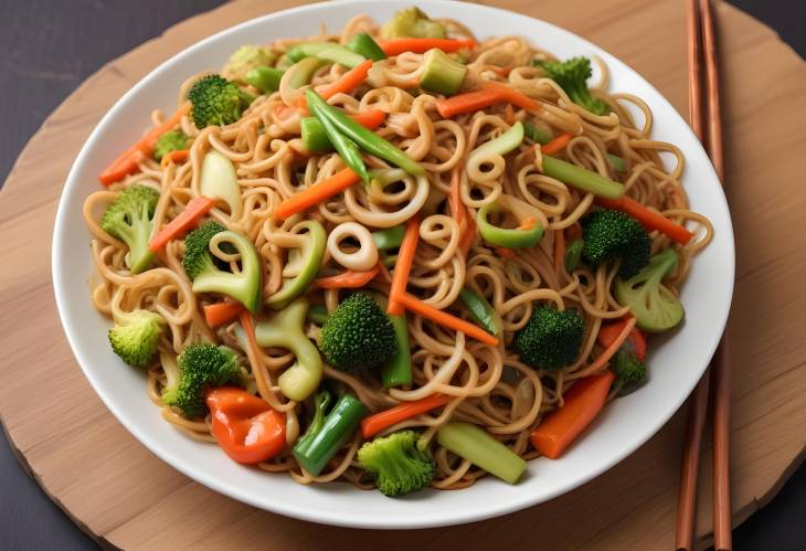 Vegetable Chopsuey Indo Chinese Fusion with Crispy Noodles and Savory Stir Fried Veggies