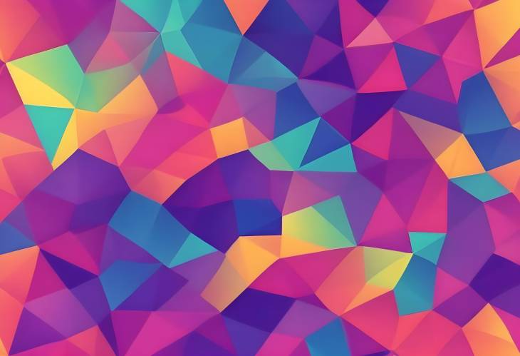 Vibrant Abstract Polygonal Background Bright Gradient Colors and Geometric Design