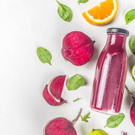 Vibrant Beetroot Juice with Copy Space for Recipe and Commercial Content