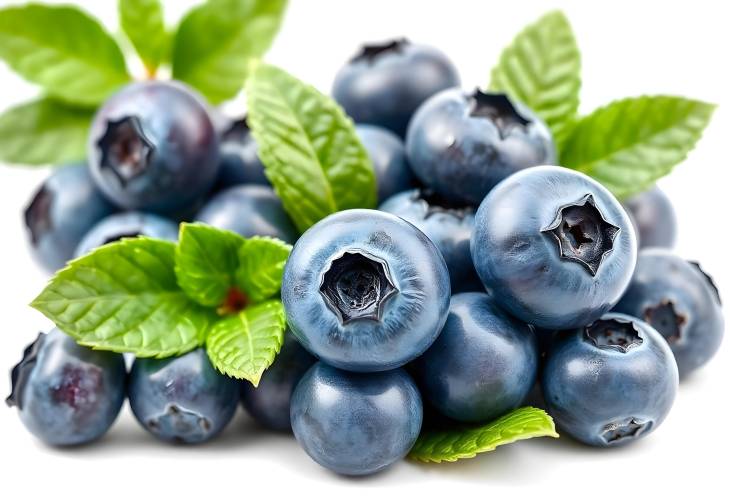 Vibrant Blueberries Isolated and Close Up