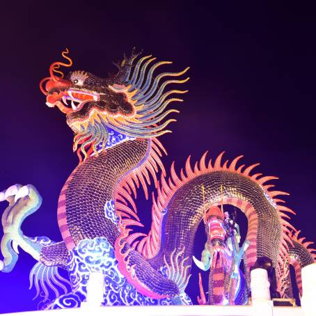 Vibrant Chinese Lion Dance During New Years Festivities