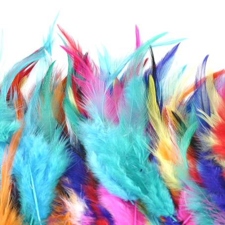 Vibrant Close Up of a Multicolored Feather Background with Striking Yellow Tips