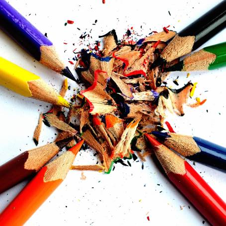 Vibrant Colored Pencils on White Backdrop