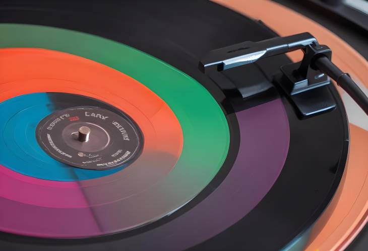 Vibrant Colored Vinyl Record A Close Up Perspective