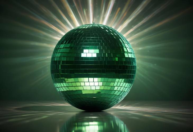 Vibrant Green Disco Ball and Light Reflection Eye Catching Party Decoration for Night Events