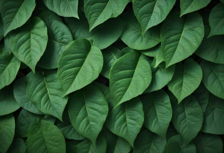 Vibrant Green Leaf Texture with Natural Leaf Pattern and Background