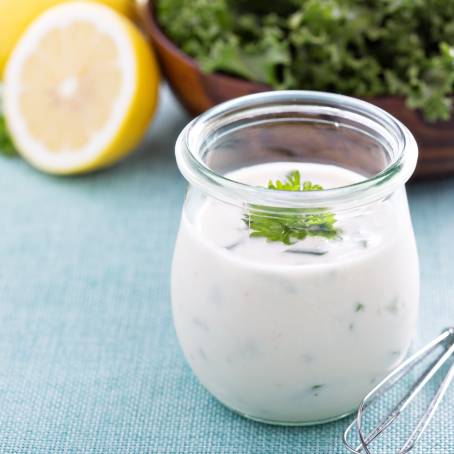 Vibrant Homemade Ranch Dressing with Herbs in a Jar