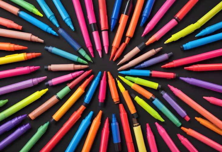 Vibrant Marker Pen Set Colorful Highlighters with Isolated Background for Design