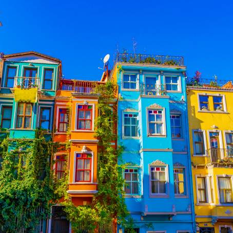 Vibrant OttomanStyle Houses in Istanbul Summer Balat District