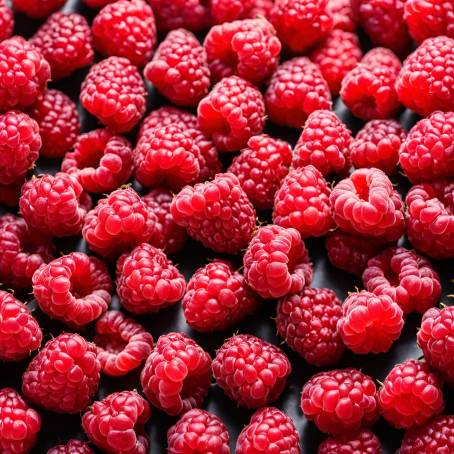 Vibrant Red Raspberries for Healthy Diet and Freshness