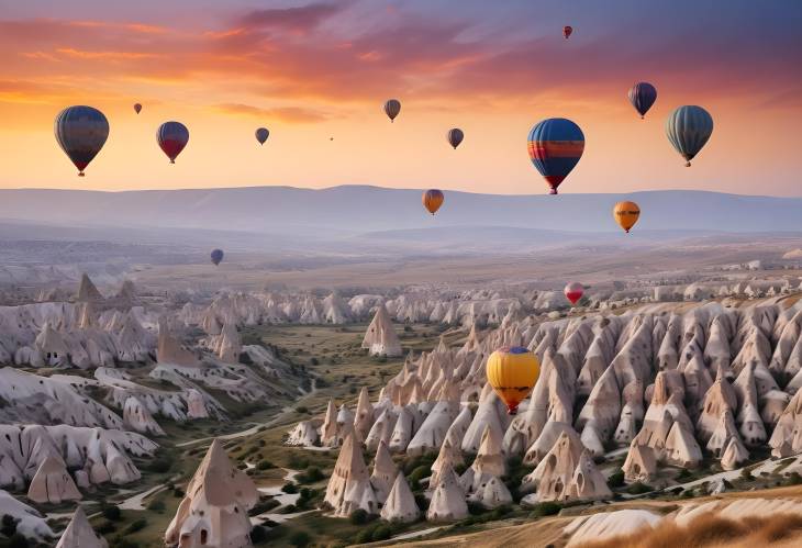 Vibrant Sunrise Over Cappadocia Colorful Balloons in the Sky