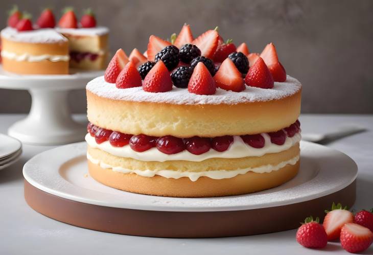 Victoria Sponge Cake  Fluffy Sponge with Jam and Cream Filling for Afternoon Tea