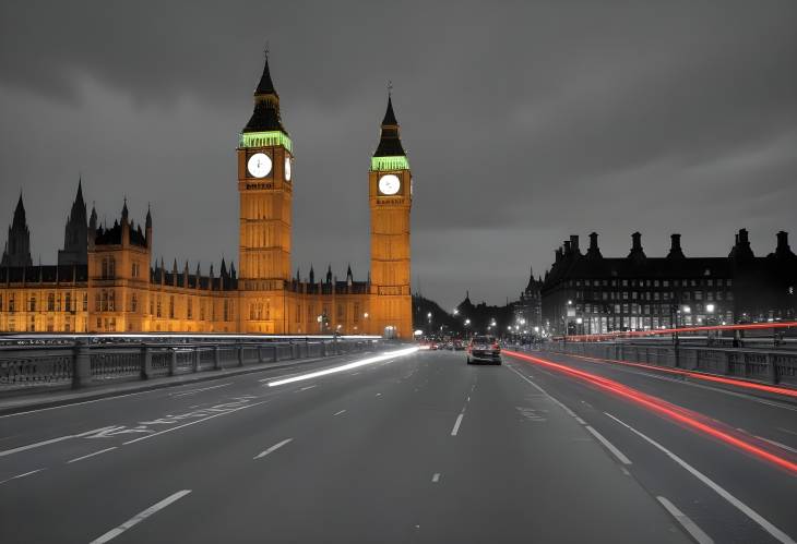 View from Westminster Bridge of Big Ben and Palace of Westminster, London, Historical Icon