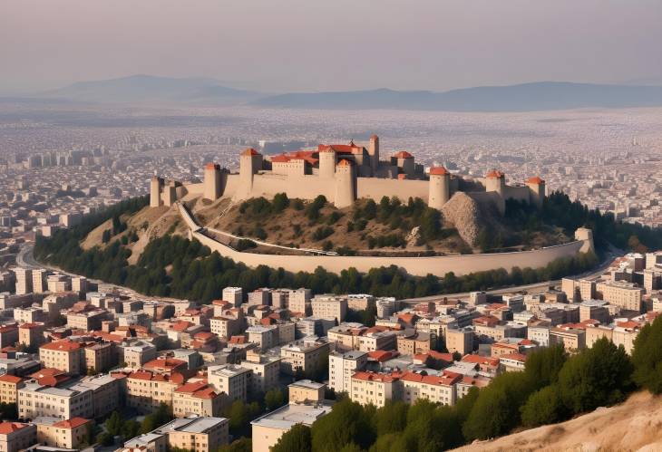 View of Ankara Castle and Old Town Scenic Ankara, Capital City of Turkey