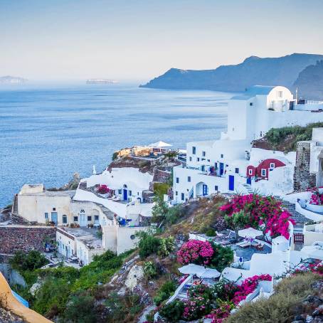 Vintage Light Effect on Stunning Santorini Greek Architecture