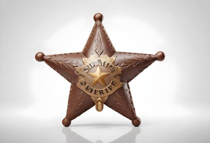 Vintage Sheriff Star Badge on White Background