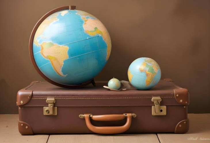 Vintage Vibes Suitcase and Globe for Adventurers