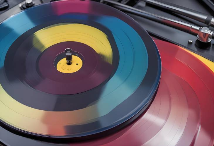 Vivid Close Up of a Colored Vinyl Record The Sound of Color