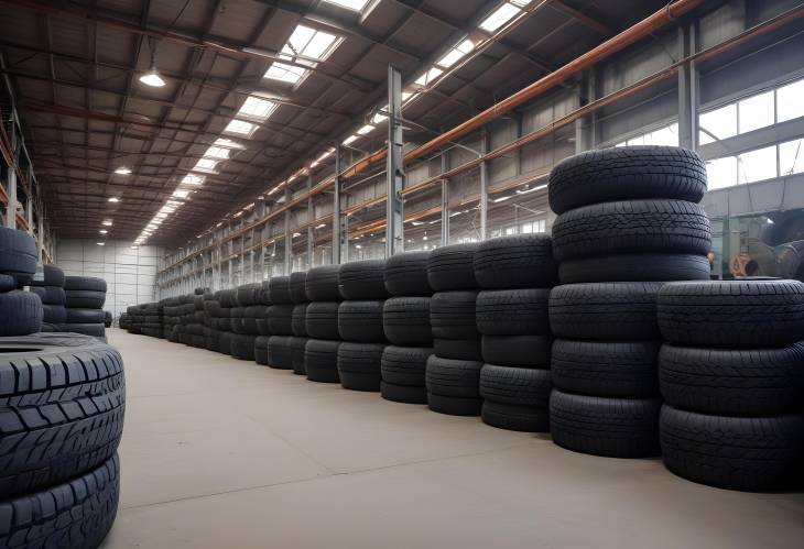 Warehouse for Truck Tires Backbone of Automotive Services in Car Production Plant