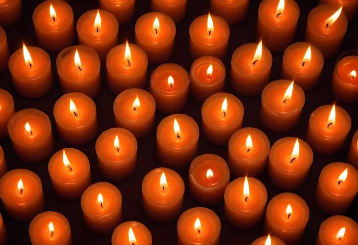 Warm Orange Candles Close Up Flickering Flames and Detailed Glow