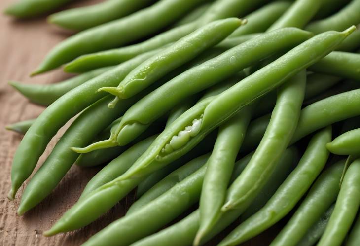 Washed Fresh Green Beans in Macro A Crisp and Natural Look